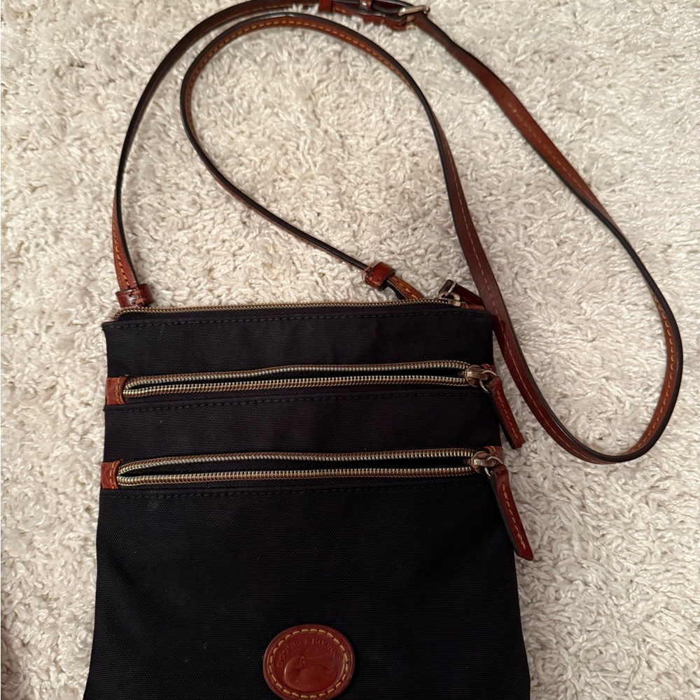 Dooney & Bourke Black and Brown Crossbody Bag